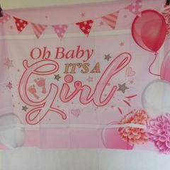 Baby Girl Gender Reveal Party Banner