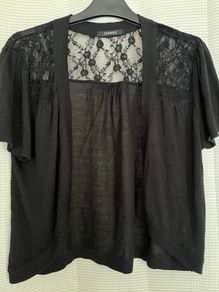 Black Lace Back Cardigan