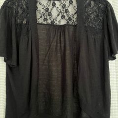 Black Lace Back Cardigan