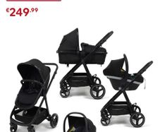 Origin i-Size by Babylo 2-in-1 Travel System with EnfaSafe i-Size R129 Car Seat Black