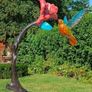 Hummingbird & Flower (40cm) - Patinated Bronze Image 5