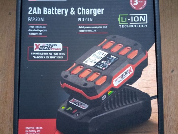 Parkside 2Ah Battery & Charger Set, Brand New with Warranty!