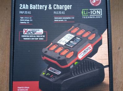 Parkside 2Ah Battery & Charger Set, Brand New with Warranty!