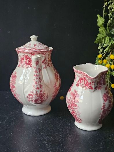 San Claudio Spain Ironstone " Empire" Coffee Pot and Milk Jug
