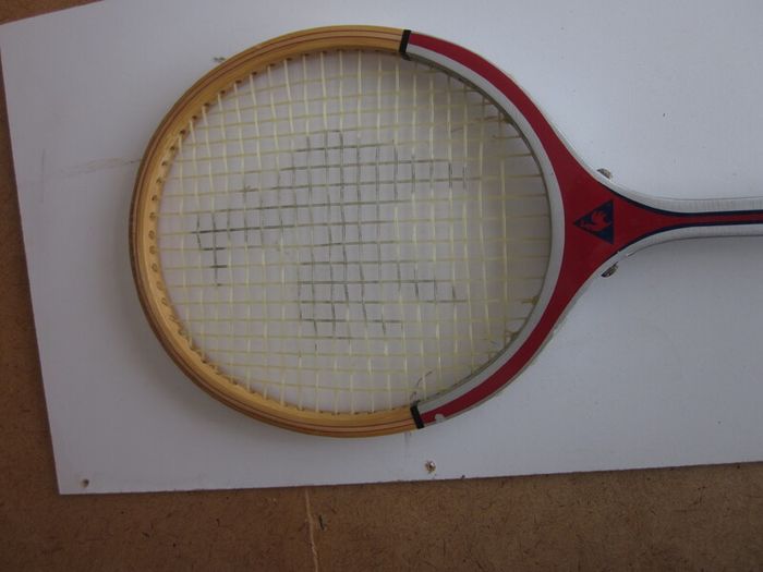 Vintage Le Coq Sportif Wooden Squash Racket with Case