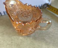 marigold carnival glass creamer jug,