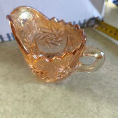 marigold carnival glass creamer jug,
