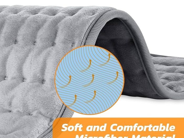 Heating pad, Electric Heat Pad with Automatic Switch-Off and 6 Temperature Levels Heating pad for Back Neck Shoulder Belly Heating Technology - Machine Washable. (20" x 24", Silver Gray)