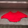 Red batwing sleeve cropped top, size 10 Image 4