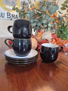 Denby small mugs and saucers