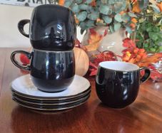Denby small mugs and saucers