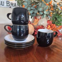Denby small mugs and saucers