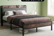 Double Bed Frames with Storage Headboard