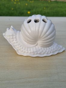 Italian ceramic snail flower holder