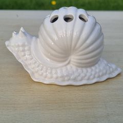 Italian ceramic snail flower holder