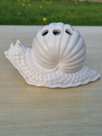 Italian ceramic snail flower holder