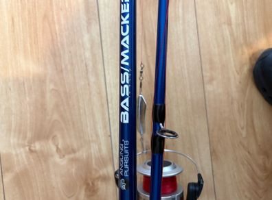 fishing rod and reel already set up ready to go mackrell pollock bass