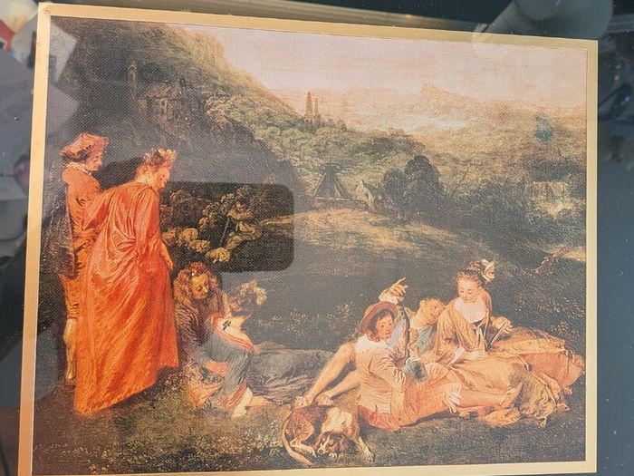 Antoine Watteau Framed Prints Love in the Country Cythera Pair Vintage