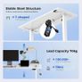 Electric Standing Desk, 2 Memory Buttons, 100x60cm Height Adjustable Desk for smart Pannel, 72-116cm, Sit Stand Desk with 2 Hooks, Home Office Desk, 2 pcs Desktops, White Image 4
