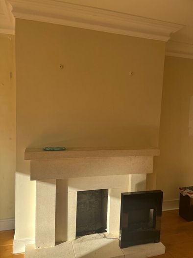 Stone fireplace