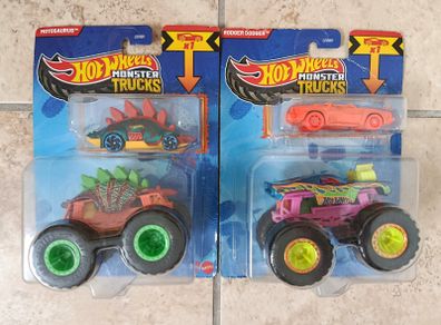 2x Double Pack Hot Wheels Monster Trucks 2024 - Motosaurus + Rodger Dodger GRH81