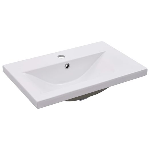 Sink Cabinet with Built-in Basin High Gloss White Chipboard