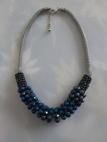 Shimmering Blue Beaded Necklace