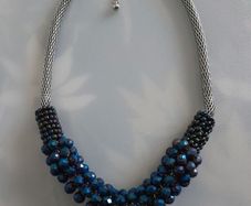 Shimmering Blue Beaded Necklace