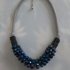 Shimmering Blue Beaded Necklace