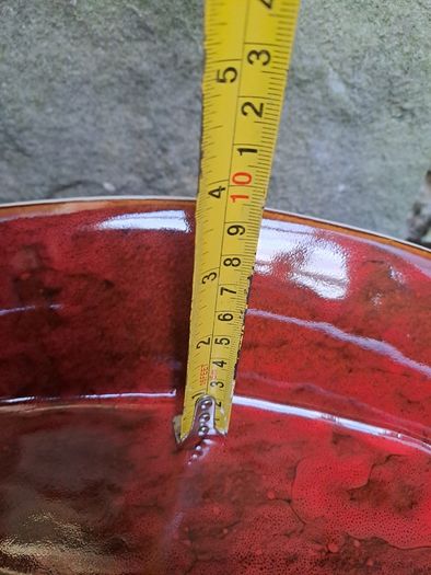 Red glazed bowl oval