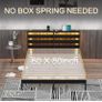 King Metal Bed Frame with USB Charging Station, LED Lights & Storage Headboard Image 6