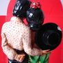 Vintage ceramic statue of a Spanish  Flaminco Dancers/ Couple 11". Image 8