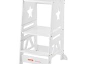 Tower Step Stool for Toddlers Kids 3-Level Height Adjustable 350LBS White