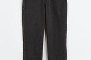 H&amp;M grey high waisted straight leg jeans size UK6