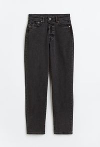 H&M grey high waisted straight leg jeans size UK6