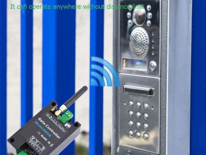 GSM Gate Opener GSM Gate and door open Opener  Controller GSM Door Opener Relay Switch Free Call Mobile Phone Remote for Garage Doors Shutters etc 5 euro extra for wire Plastic Exit Button