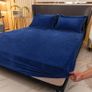 Brand New Luofanfei Fleece Fitted Sheet 180x200 30cm Cap Dark Blue Image 4