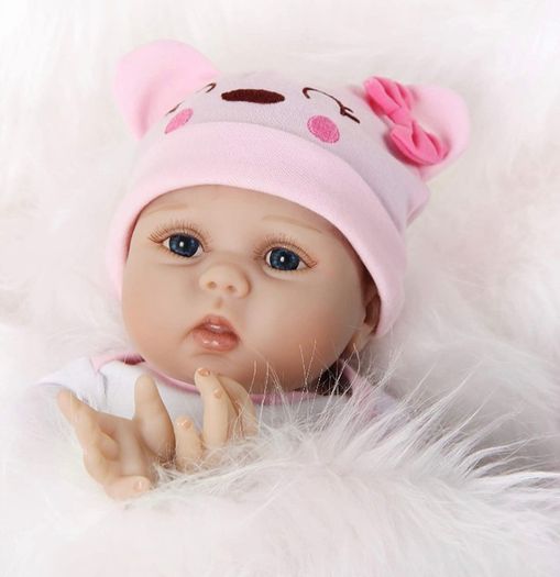 Realistic Reborn Dolls 22inch 55cm Lifelike Baby Dolls Soft Silicone Vinyl Weighted Cloth Body with Feeding Kit Reborn Dolls Girls (FREE POSTAGE)