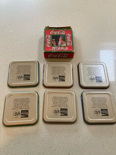 Coca Cola  set of 6 Liberty metal coasters # 2