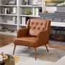Faux Leather Tufted Armchair Image 7