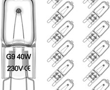 FREE P&P G9 Halogen Bulbs 12 Pack, Premium G9 40W Light Bulbs, Dimmable 230V 2700K Warm White G9 Bulb for Table Lamps, Cabinet Light, Oven, G9 Capsule Bulbs for Lamps