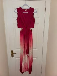 Maje Resia Pink Ombre Maxi Cut-Out Dress - size UK 8