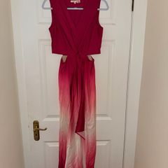 Maje Resia Pink Ombre Maxi Cut-Out Dress - size UK 8