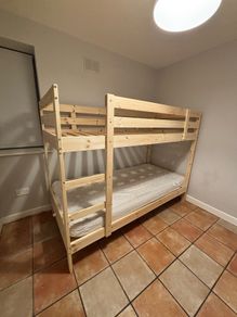 kids double bunk bed with ladder