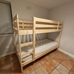 kids double bunk bed with ladder