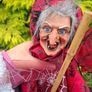 Red flying witch halloween decor Image 7