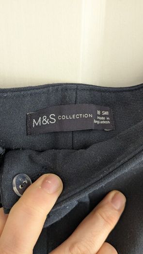 Navy M&S wide leg trousers
