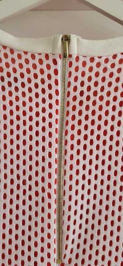SANDRO Paris White Mesh and Coral layered top Sz 3 (Fit 10-12UK) - Rrp 175 (New)