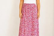BASLER Confetti Floral midi skirt