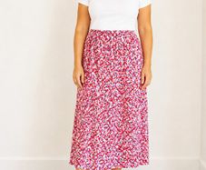 BASLER Confetti Floral midi skirt